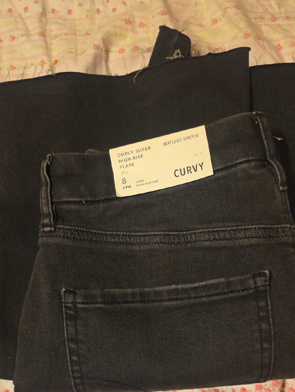 American Eagle Outfitters Black Curvy High-Rise Flare Jeans